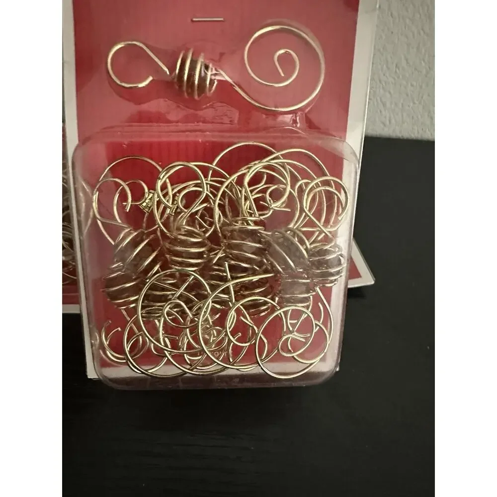 Christmas Gold Swirl Ornament Hooks - 4 Packs of 16 Ornament Hooks - NEW